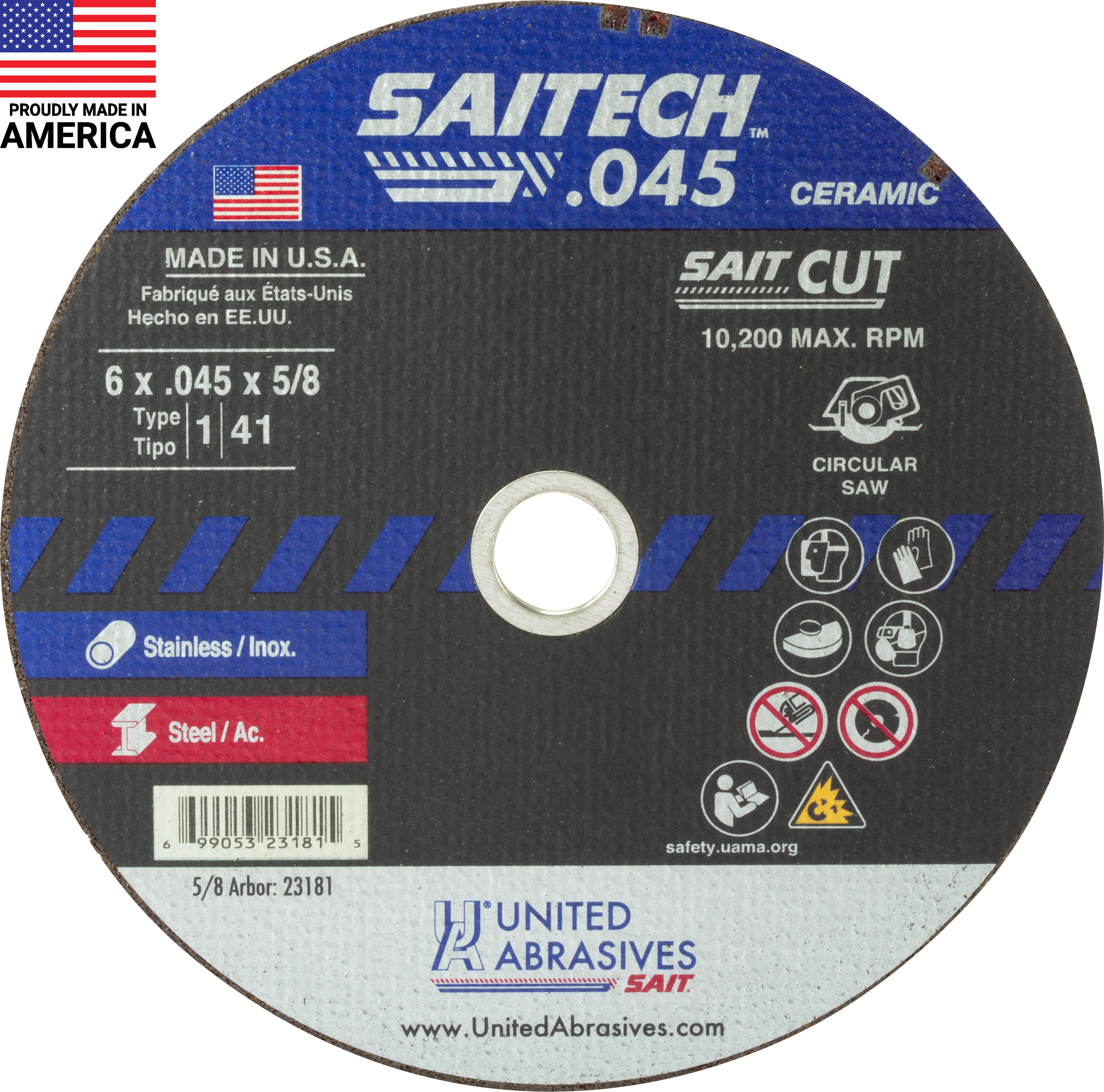 TM 6 X .045 X 5/8 SAITECH - Cutting Wheels